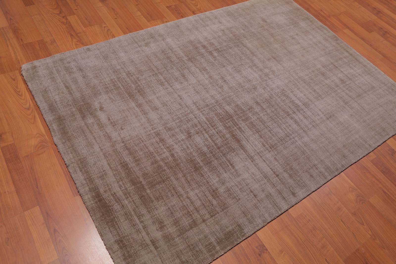 4'7" x 6’7" Handmade Loop & cut textured Pile Bamboo silk Area rug Modern Suede gallery
