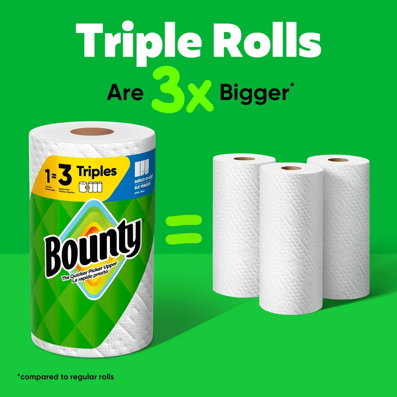 Bounty Paper Towels Select-A-Size White, 6 Triple Rolls, 123 Sheets Per Roll gallery