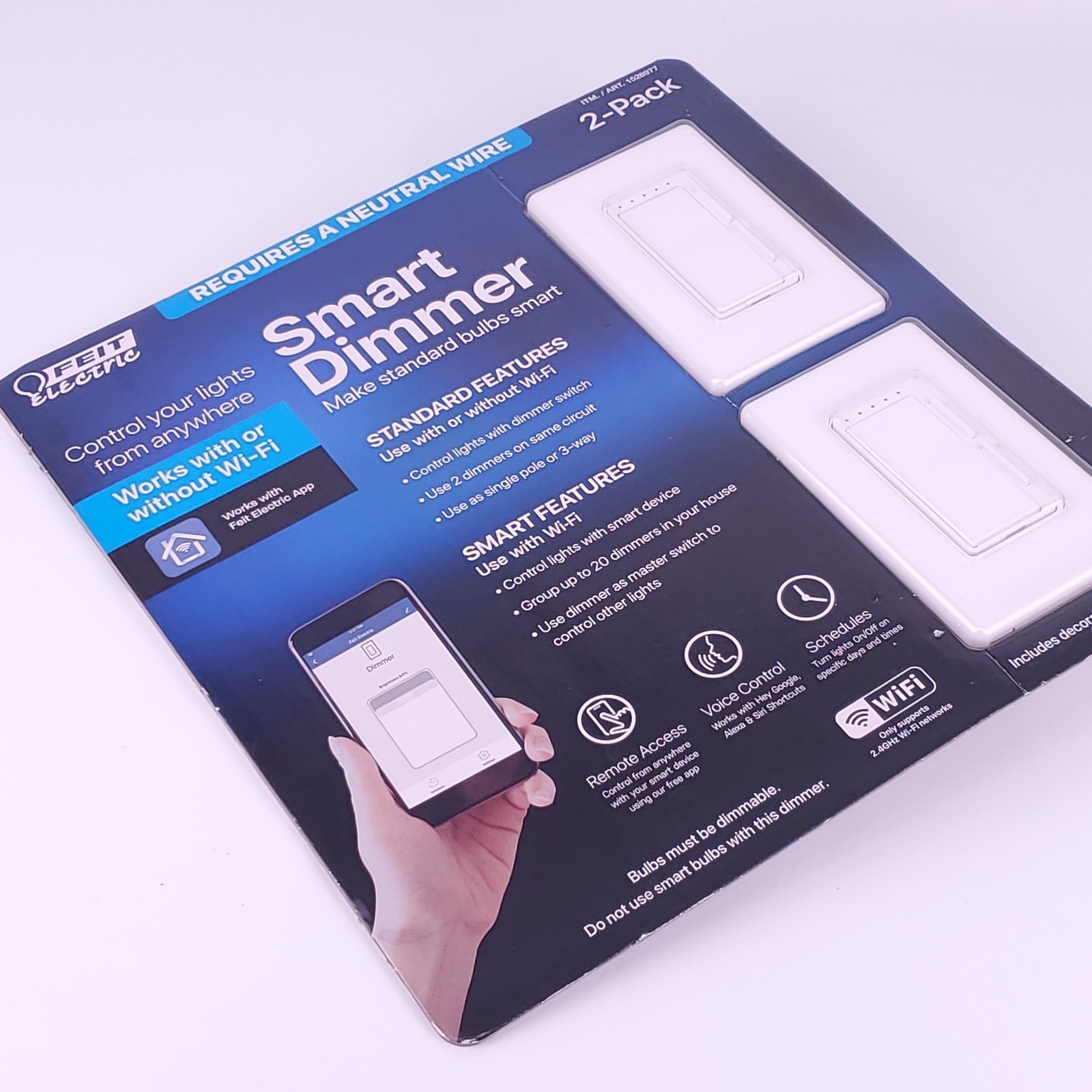2 Pack Feit Electric Wi-Fi Smart Dimmer Switch Works with Google Assistant Alexa gallery
