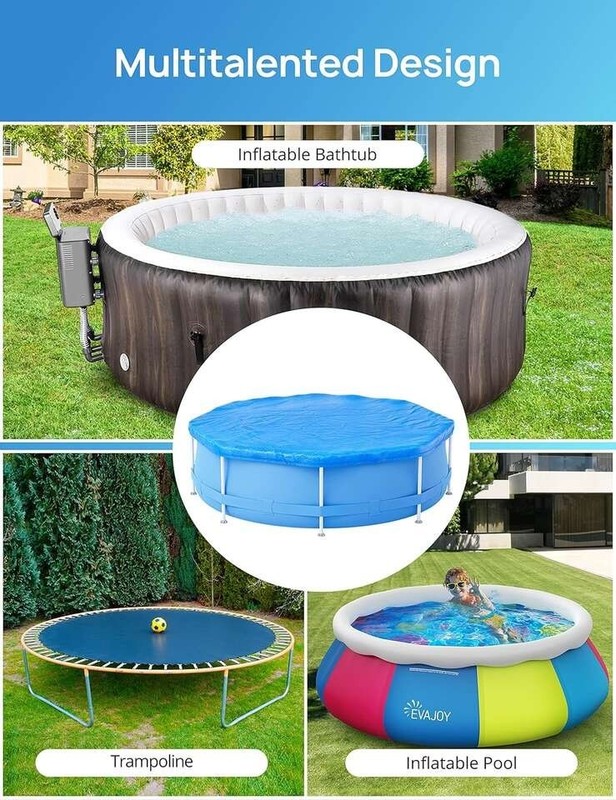EVAJOY 28Ft round Pool Cover, Winter Pool Cover for 24Ft above Ground round Infl gallery