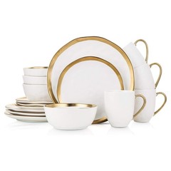 Stone Lain Porcelain 16pc Dinnerware Set, Service for 4, White (Open Box)