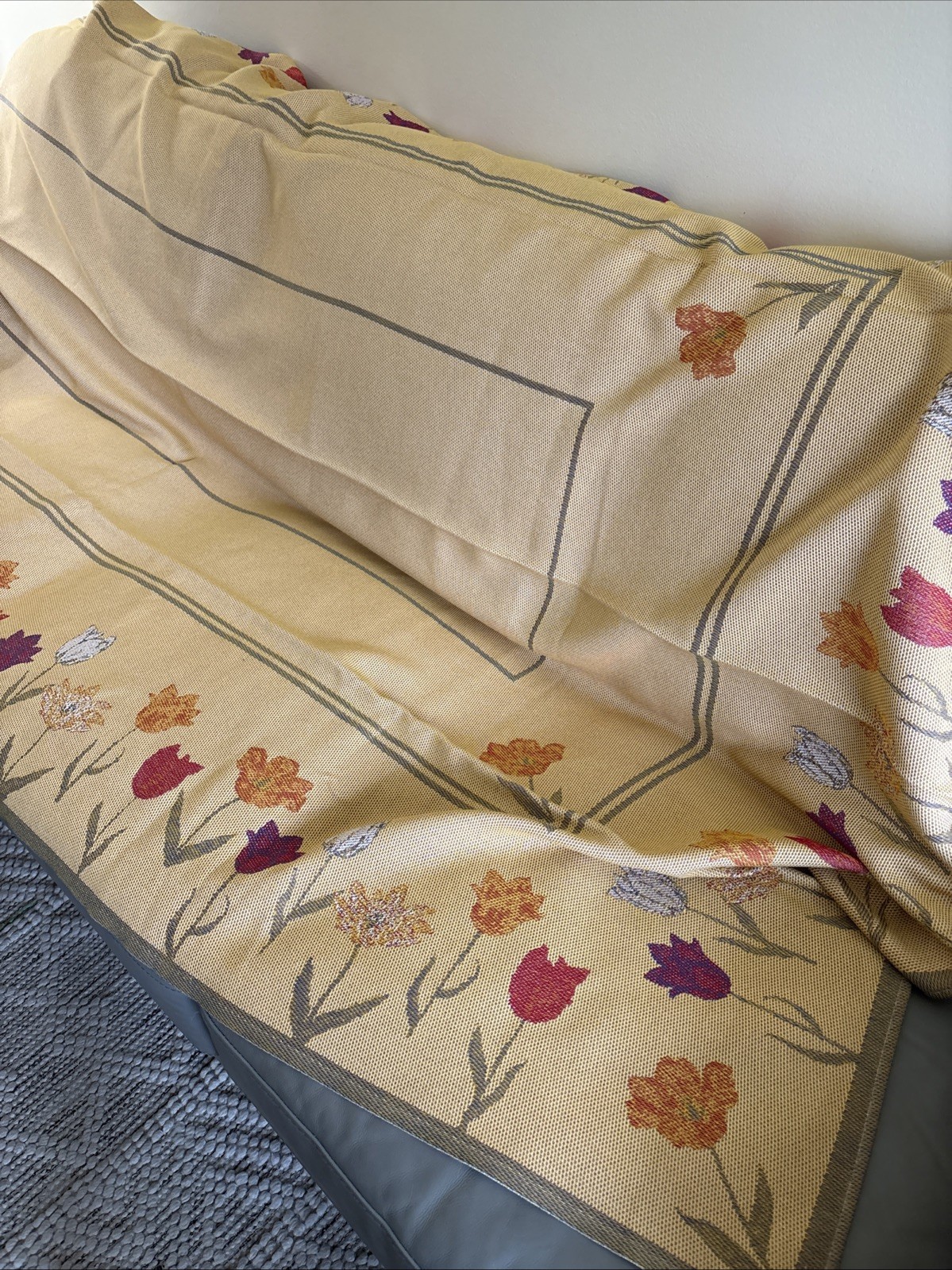 Ekelund “Sprintime”Tablecloth, Natural Cotton/Linen, 58" X 100” Sweden Shabby gallery
