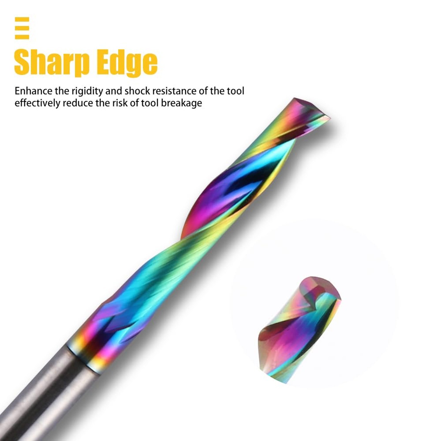 HOZLY CNC Single Flute Router Bits 1/8 Inch Shank,1/8 Inch Cutting Dia,22mmʌ gallery