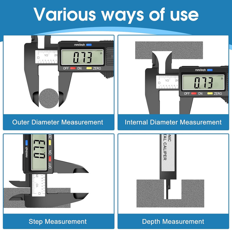Digital Caliper Calipers Measuring Tool, 0-6Inches Electronic Caliper with Premi gallery