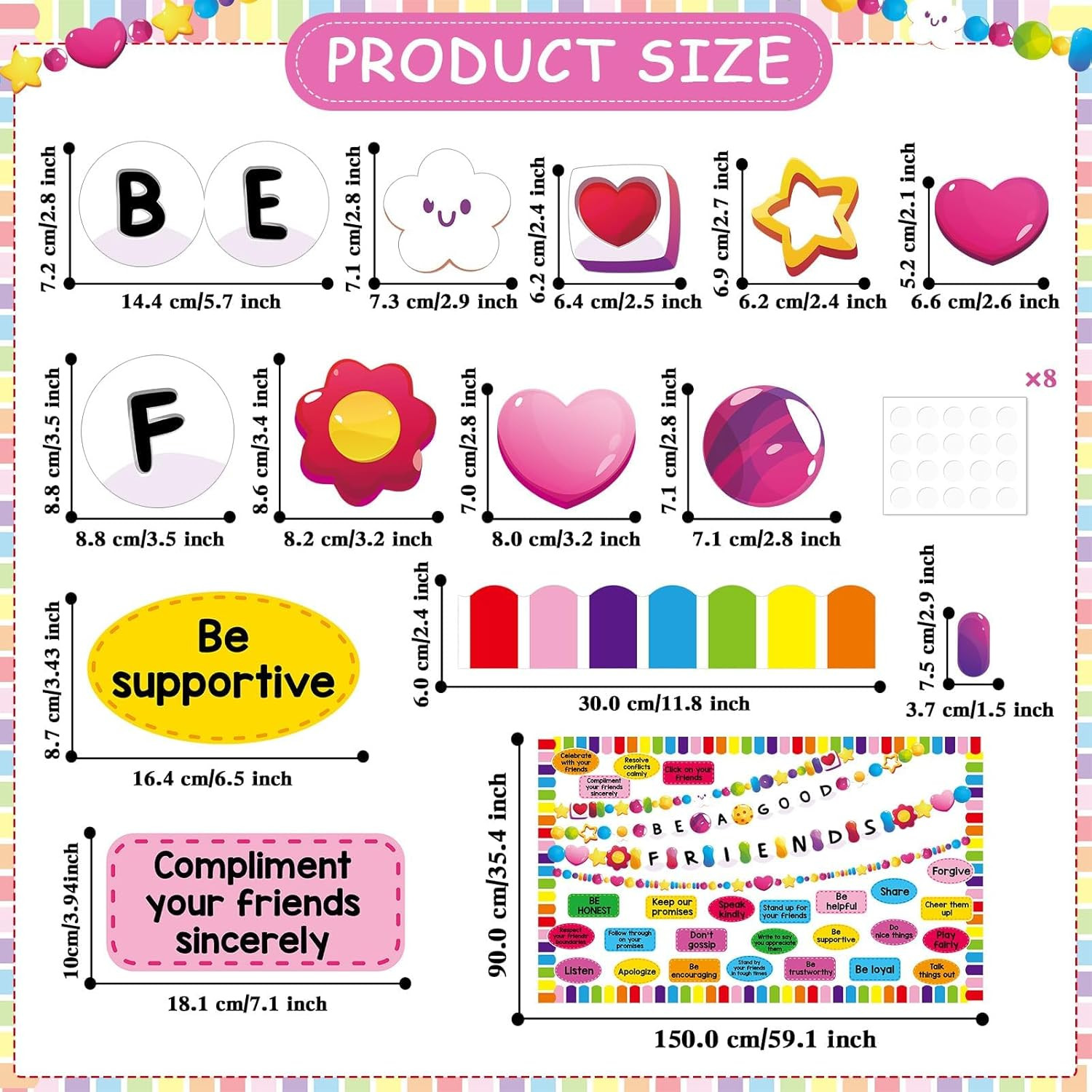Back to School Bulletin Board Set Friendship Bracelet Classroom Decorations Moti gallery