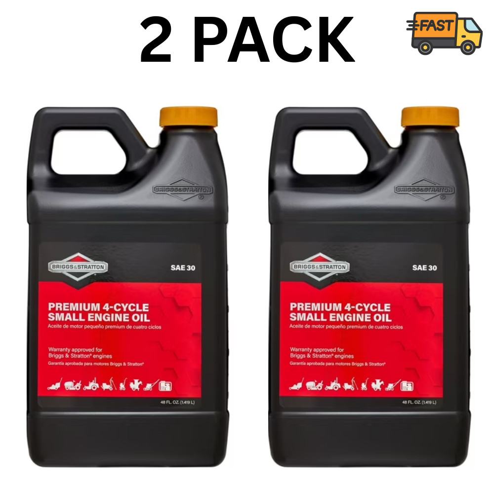 2 Pack Briggs & Stratton SAE 30 4-Cycle Engine Oil 48 oz Lawn Mower Oil