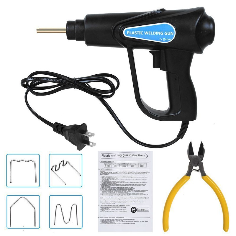 Plastic Welder Bumper Repair Kit Welding Gun Soldering Tool 200 Staples gallery