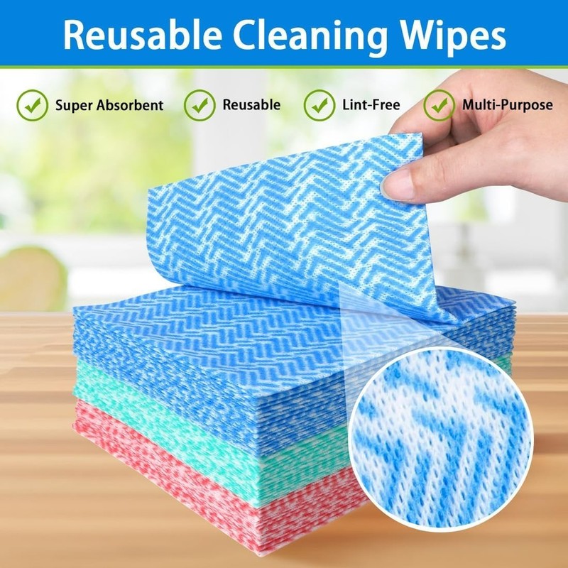 Versatile 12x12 Multi-Purpose Cleaning Wipes, 50pk Lint-Free for Home & Kitchen gallery