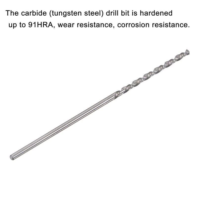 1.3mm Solid Carbide Left Hand Spiral Flutes Twist Drill Bit for Alloy Metal 2pcs gallery