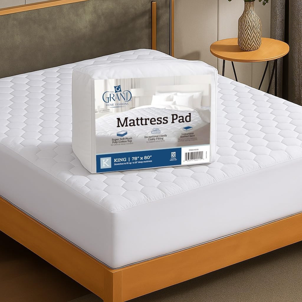 The Grand Hotel Collection King Size Mattress Pad - Thin, Lightweight, and Breat gallery