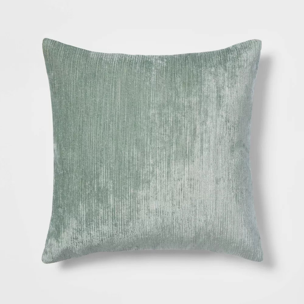 Threshold Velvet Rib Textured Square Decorative Throw Pillow gallery