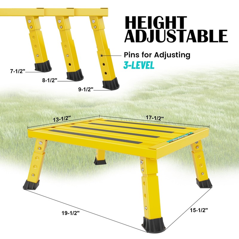 Marudina Large Platform RV Steps, 3Level Adjustable Height Aluminum Folding S... gallery