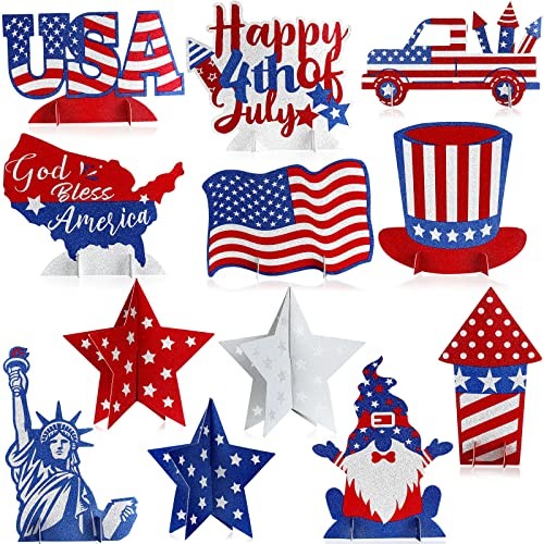 12 Pcs Independence Day Table Decor 4th of July Table Centerpieces American gallery