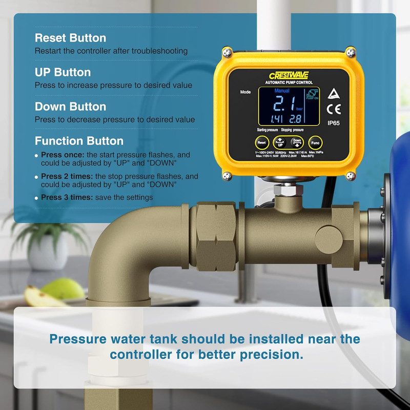 Smart Adjustable Pressure Switch for Well Pump, Automatic Water Pumps Switch, Dr gallery