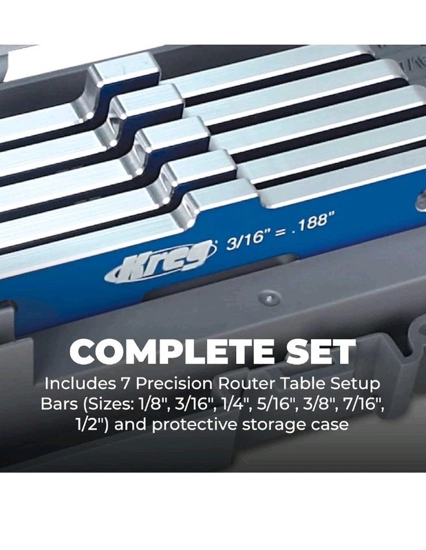 KREG PRS3400 Precision Router Table Set Up Bars, Set of 7 gallery
