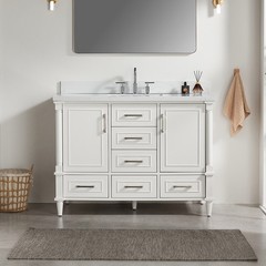 48″ Bathroom Vanity w/Sink,Fully Assembled Freestanding Vanity Cabinet,6 Drawers