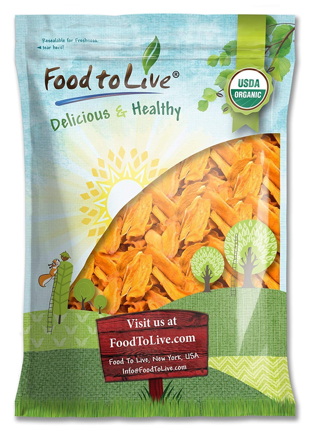 Organic Dried Mango Cheeks — Non-GMO, Kosher, Raw, Vegan — by Food to Live gallery