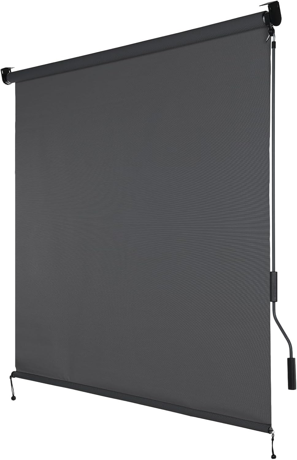 5% Openness Cordless Solar Fabric Roller Shade, 4'W x 8'H Sun Shade for Outdoor gallery