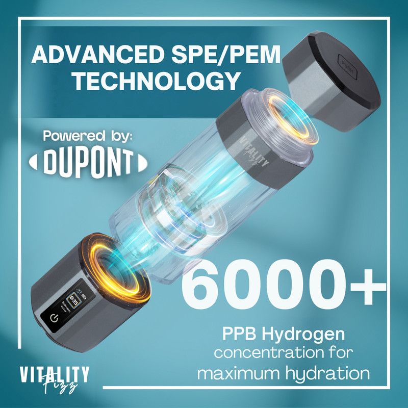 Portable Hydrogen Water Bottle Generator | 6000+ PPB SPE/PEM | USB Rechargeable gallery