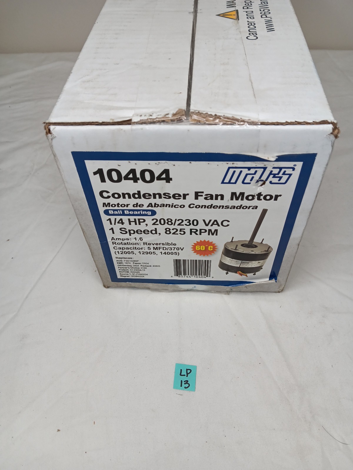 Mars - Single Speed Condenser Fan Motor - 1/4 HP - 208/230 Volt - 825 RPM gallery