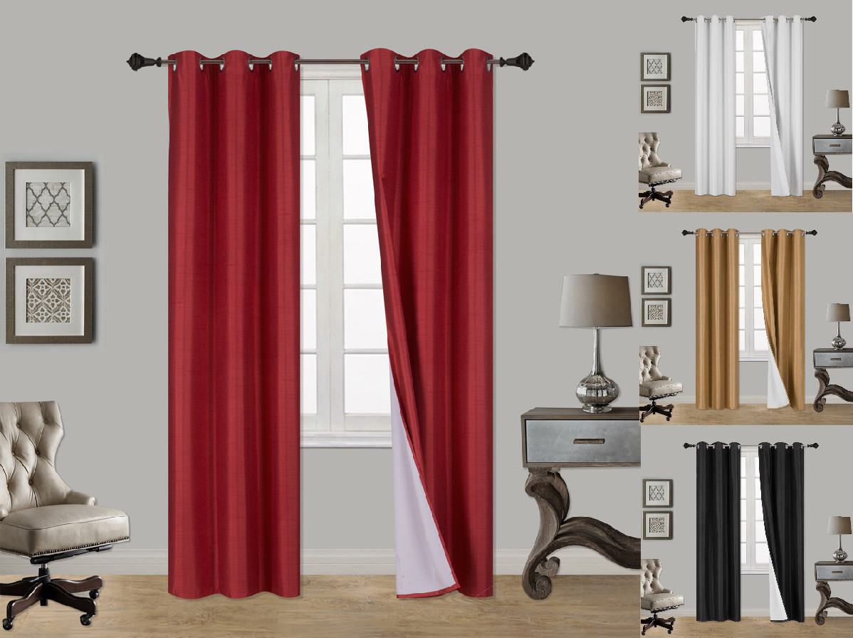 2 SOLID PLAIN PANELS FOAM THERMAL LINED BLACKOUT LIMIT TIME OFFER CLOSEOUT (SSS) gallery