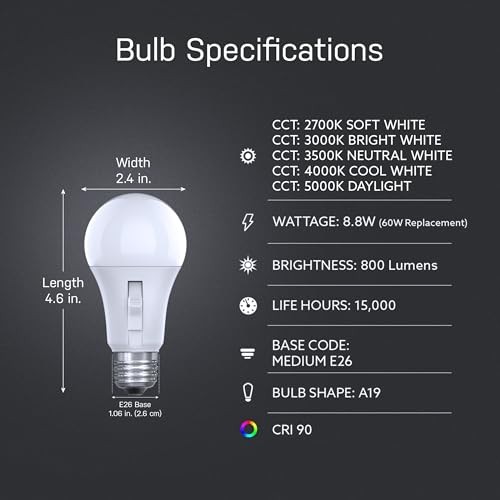 LED Motion Sensor Light Bulb, A19 60W Equivalent, 60 Watts White + Motion gallery