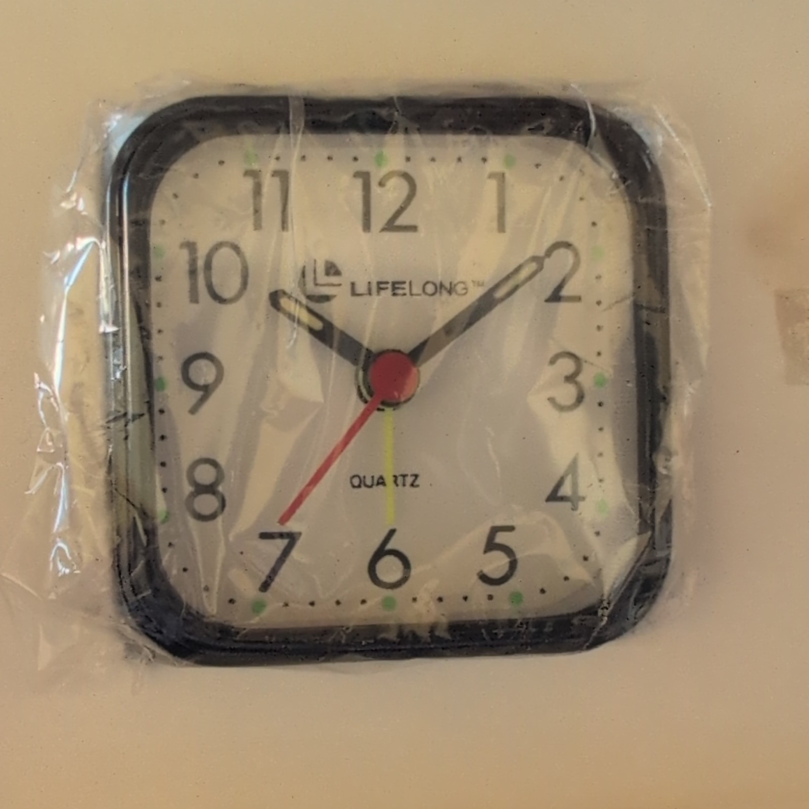 Lifelong Quartz Analog Standard Alarm Clock Square Black Frame Arabic Numerals gallery