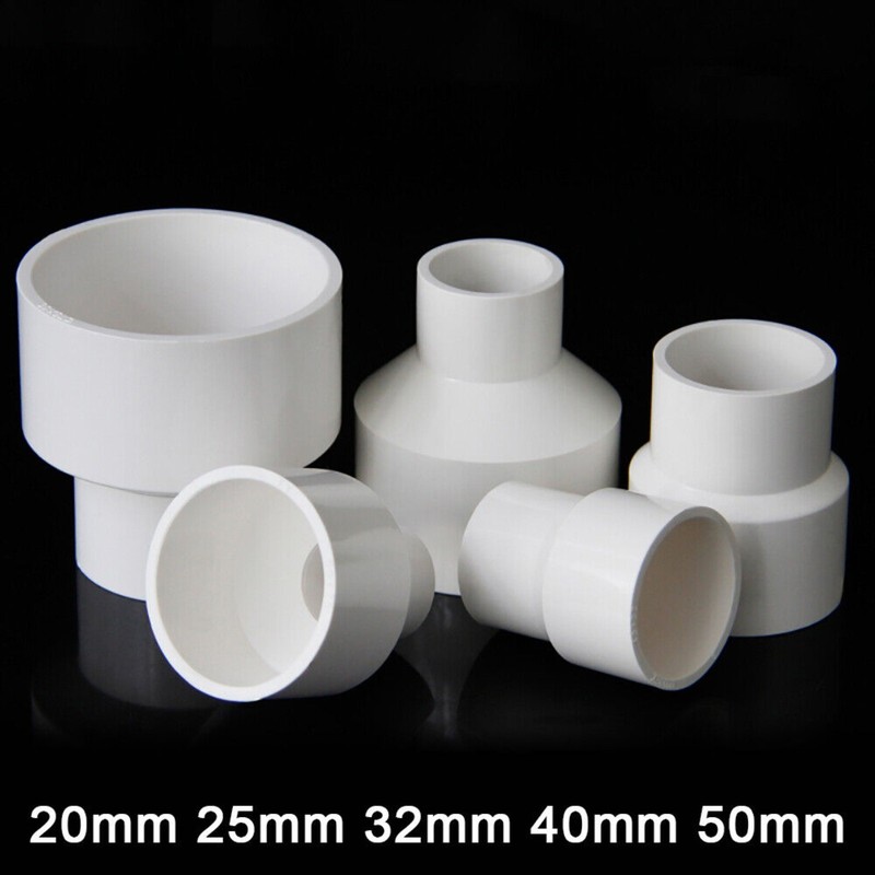 PVC Pipe Reducing Plumbing Concentric Connector Coupling Fittings 25-110mm White gallery
