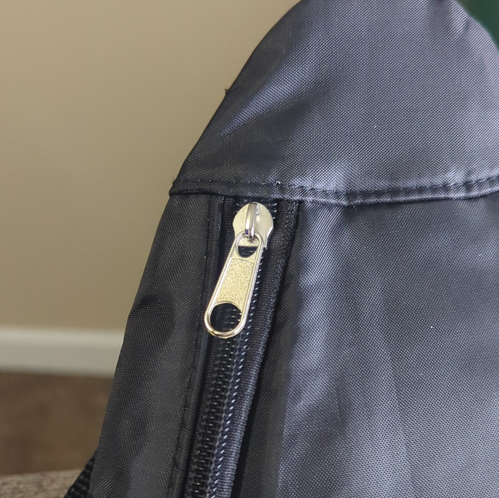 Crossbody Hiking Backpack Black Zip Buckle Closure 3 Pockets 3