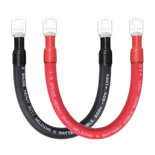 1/0 Battery Cable 1/0 AWG Battery Cable with 3/8" Battery Lugs 1FT 1/0AWG-3/8" gallery