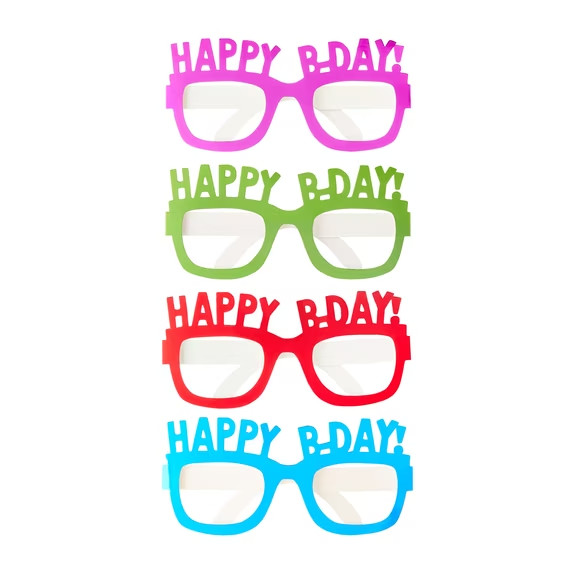 Multi-Color Happy Birthday Paper Glasses Party Favors, 8 Count,2 PACK gallery
