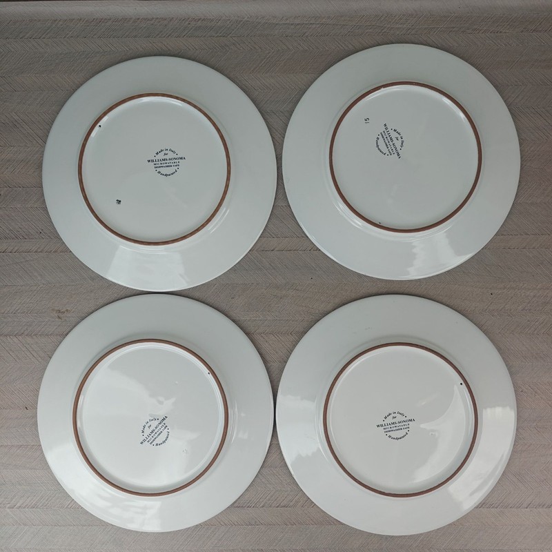 Williams-Sonoma Sunshine Ceramic Dinner Plates Set Of 4 Floral Design Italy gallery