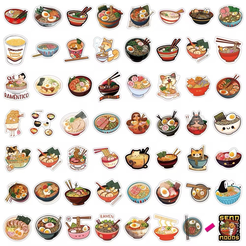 20 Random Cartoon Ramen Noodle Stickers Food Decals Laptop Hydro Free Shipping! gallery