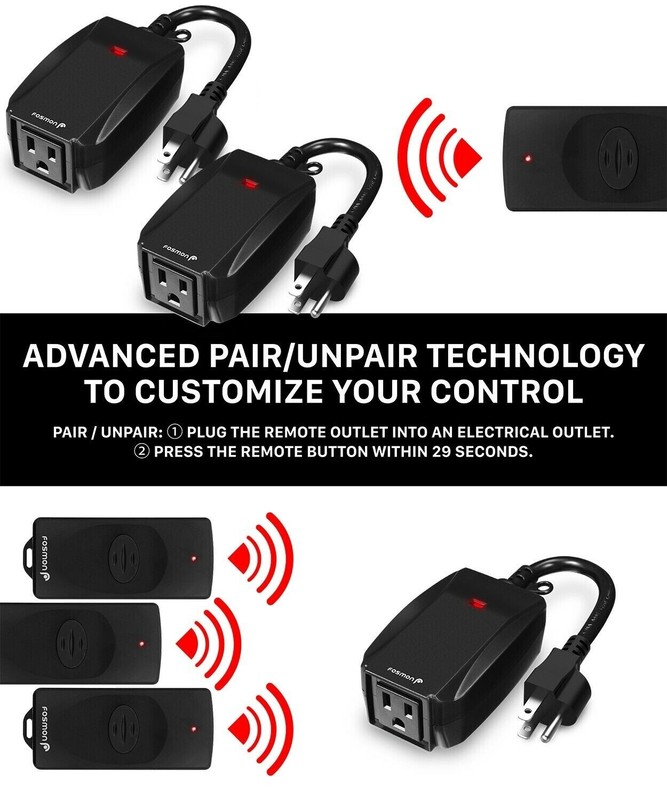 2x Waterproof Outdoor LED Light Wireless Remote Control Outlet Switch Plug In gallery