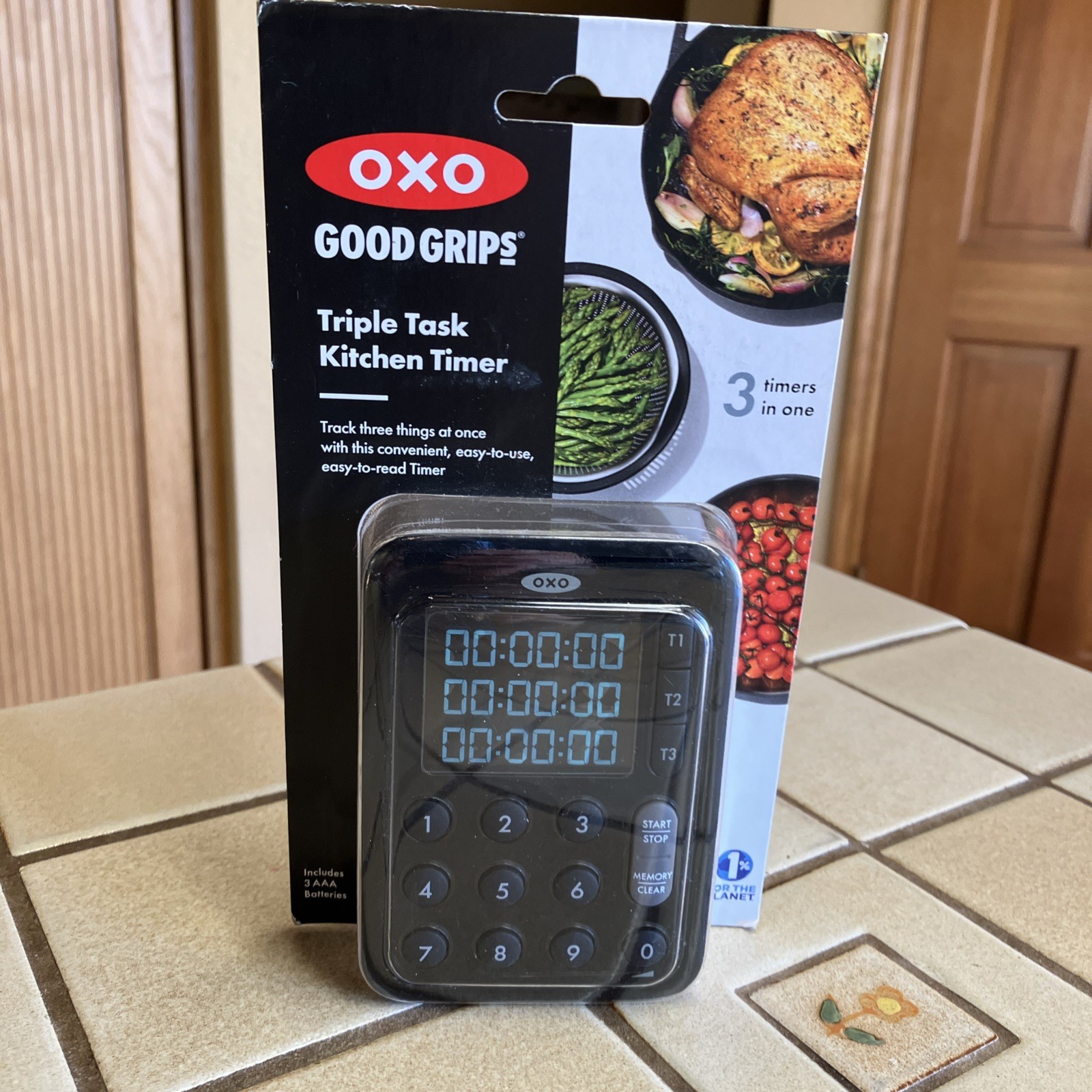 OXO Good Grips Digital Triple Task Kitchen Timer Angled Easy Read NEW FREE SHIP gallery