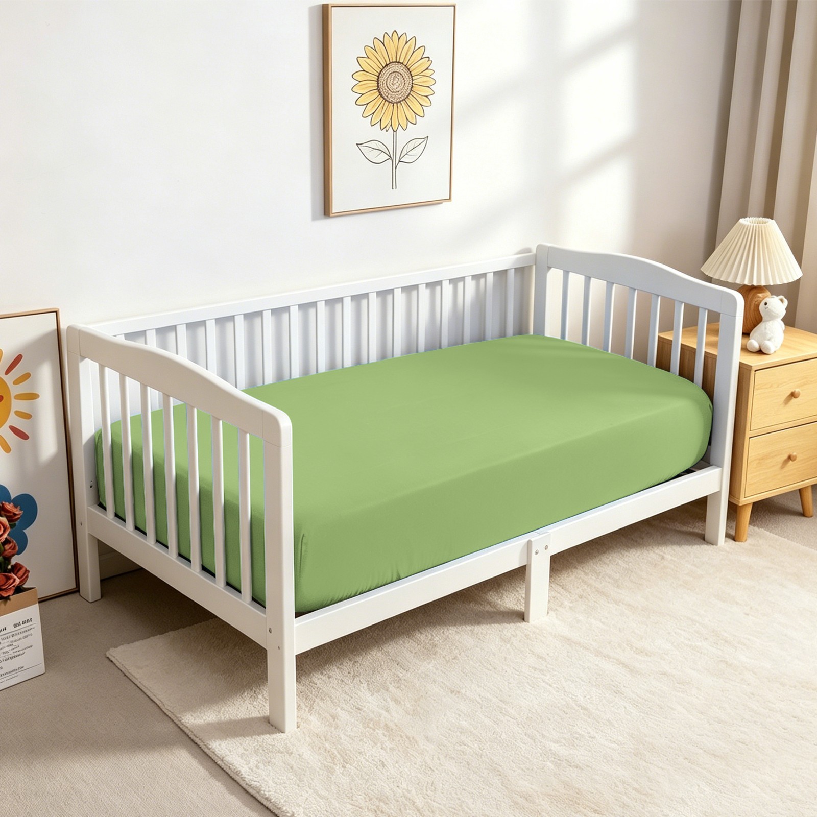 Ultra Soft Microfiber Fitted Crib Sheet, Easy Care Toddler Fitted Sheet gallery