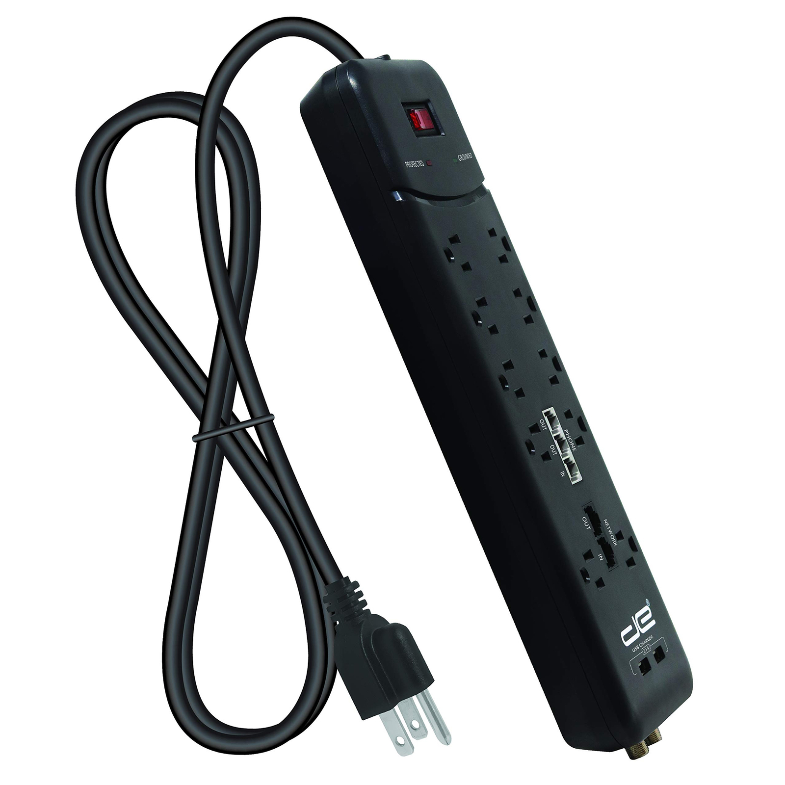10 Outlet Surge Protector, 15FT, Black gallery