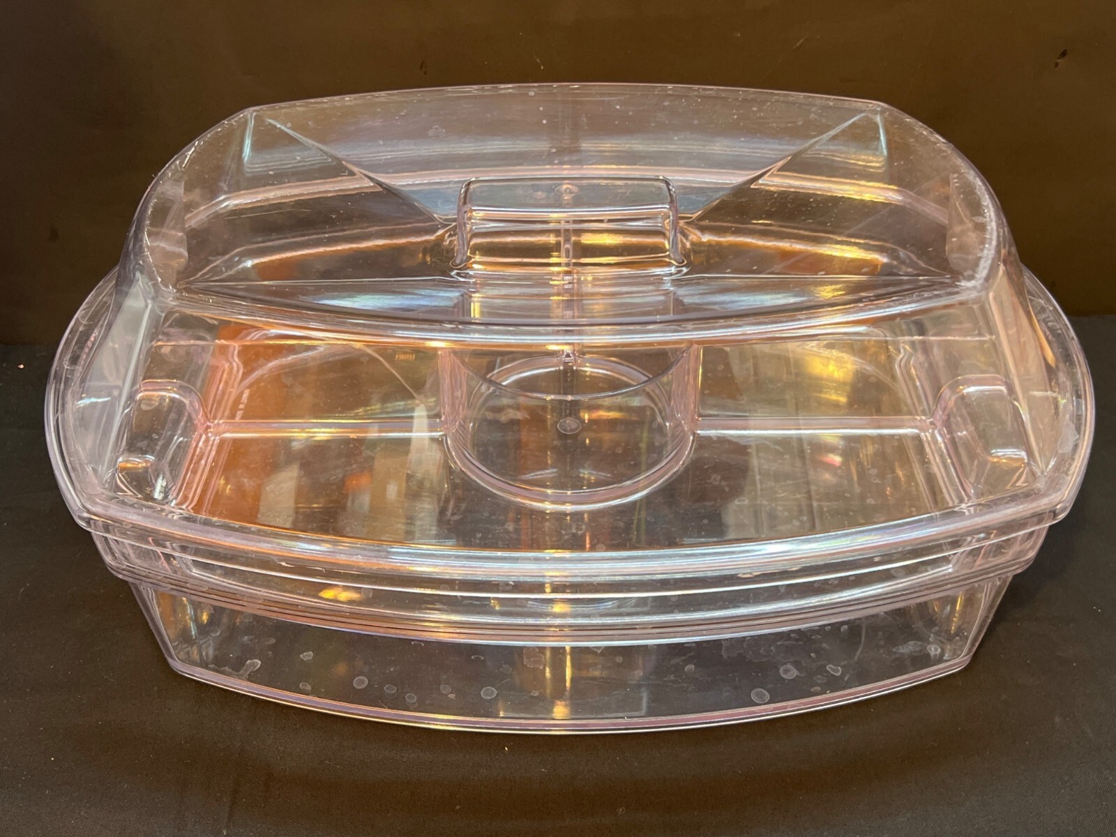 Clear Plastic Chiller Veggie Tray With Lid & Dip Cup gallery