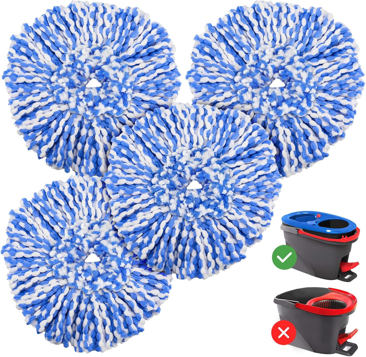 4 Pack Rinseclean Spin Mop Replacement Head Spin Mop Refills Compatible with O C gallery