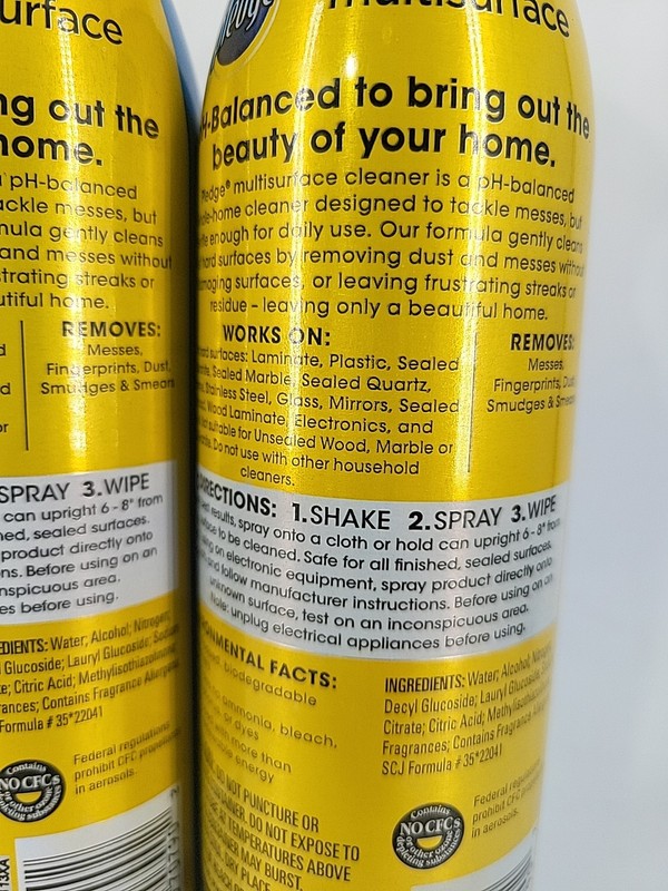 Pledge Everyday Clean Multisurface Cleaner Rainshower Aerosol 9.7 oz 2 Pack gallery