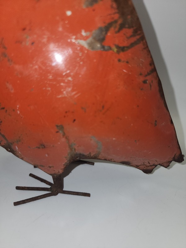 Rustic Red Unique Welded Paint Thinner Can Metal Art Owl Free Standing Figurine gallery