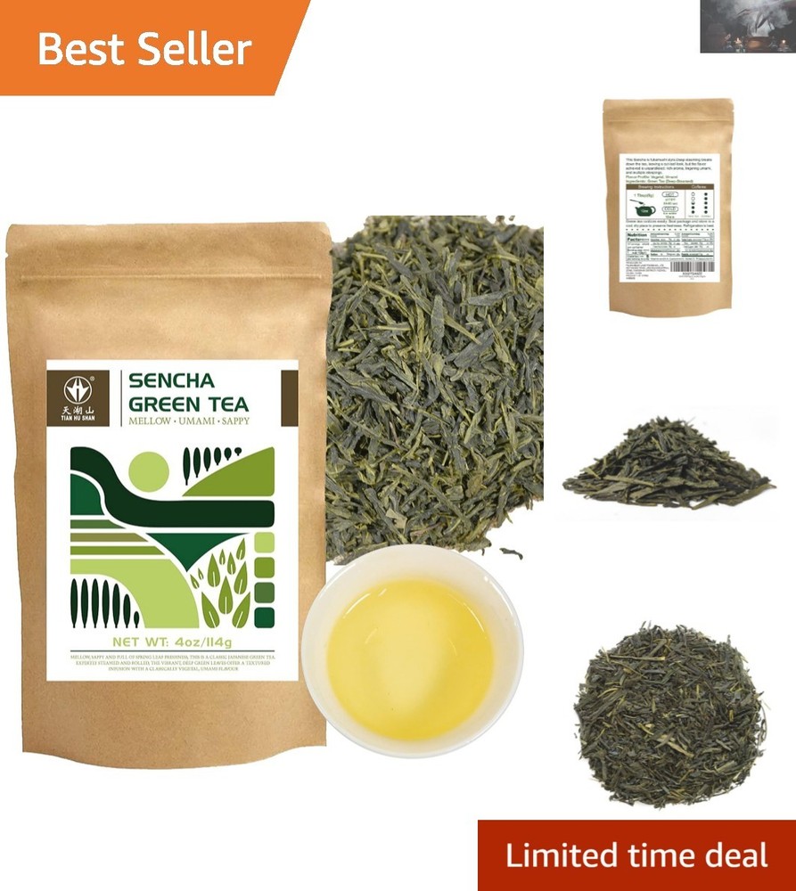 Authentic Sencha Green Tea Loose Leaves - 4 oz for a Tea Experience