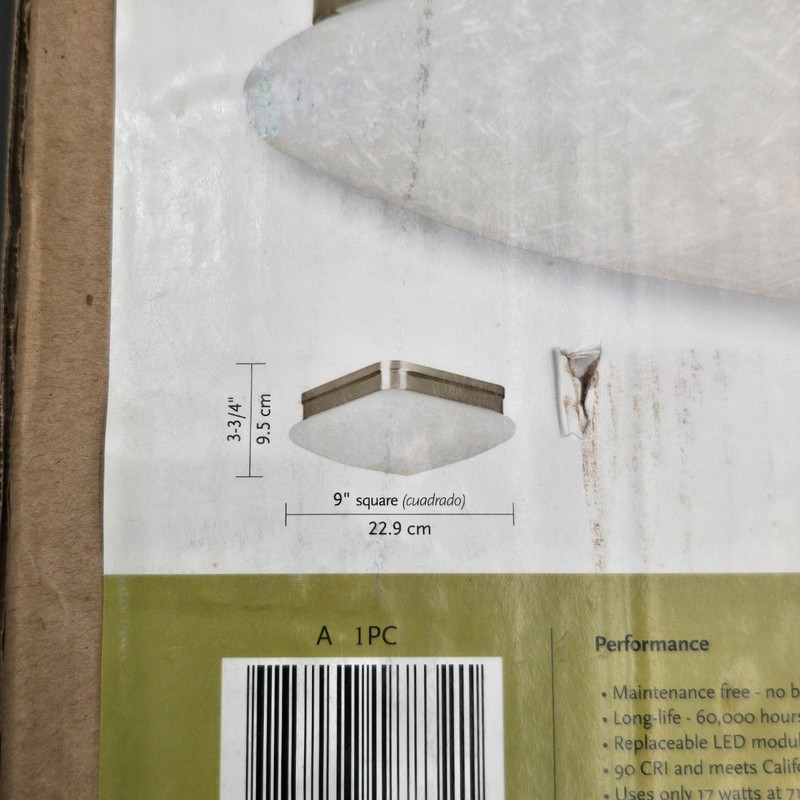Progress Lighting Appeal LED Flushmount Brushed Nickel Etched Linen Glass 9" gallery