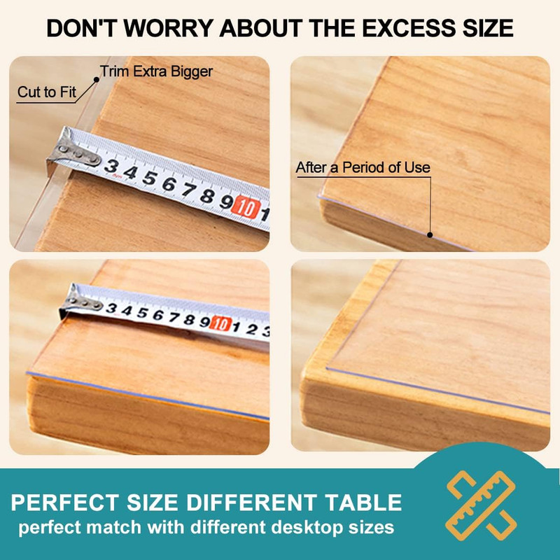 40X62 Inch Clear Table Cover Protector 1.5Mm Thick Plastic Crystal Table Pad Des gallery