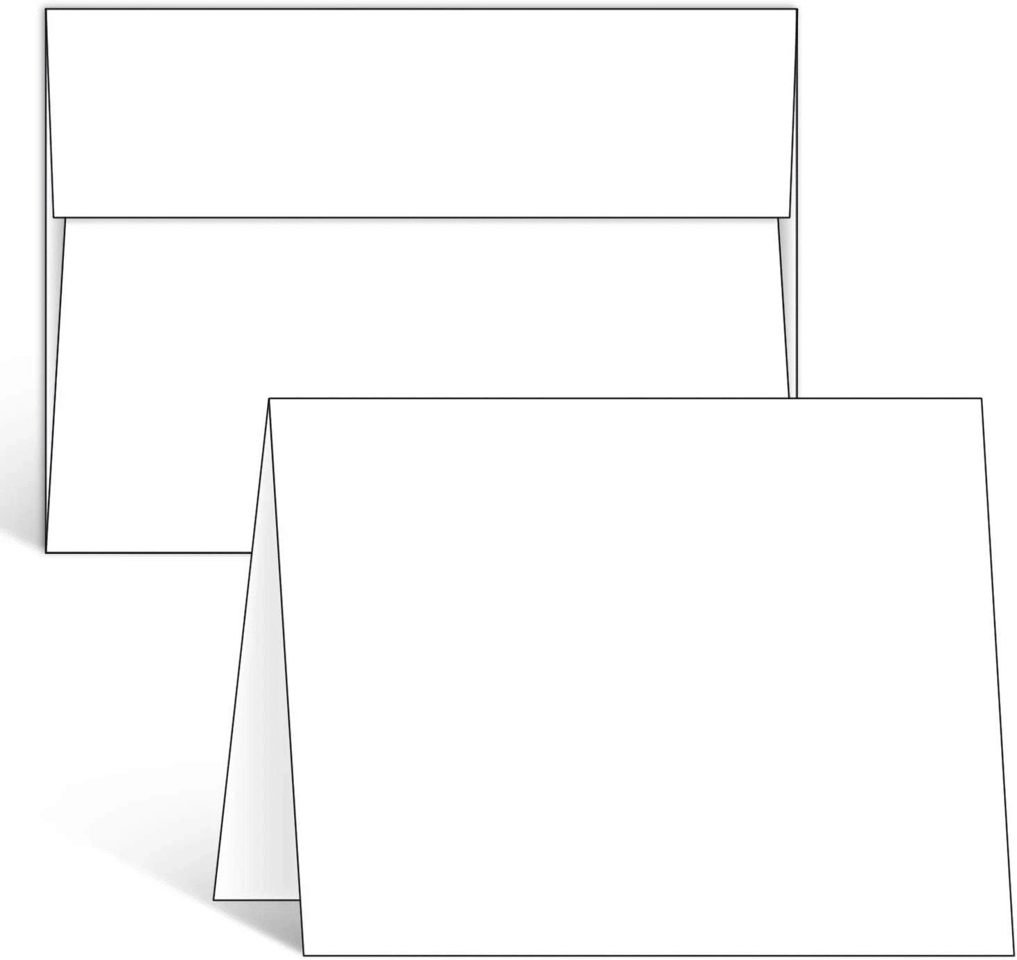 Blank White Cards and Envelopes 100 Pack - 5" X 7" Heavyweight Folded Cardstock gallery