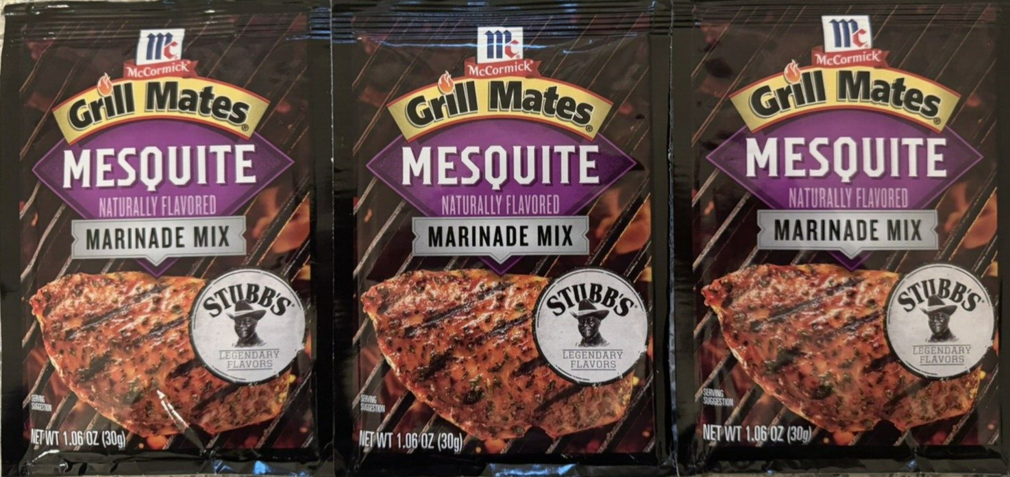 3 Packets Grill Mates Mesquite Marinade Mix - 1.06-ounce Packets - Apr-29-25 gallery