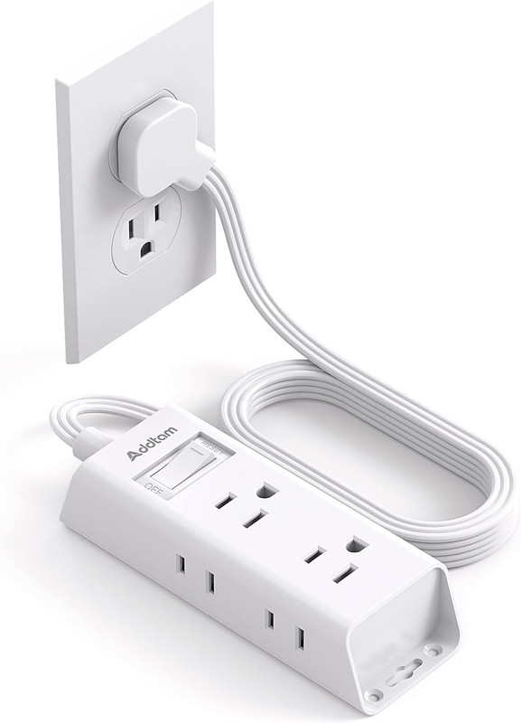 Cruise Essentials - Flat Plug Power Strip, 5 Ft Ultra Flat Extension Cord with gallery