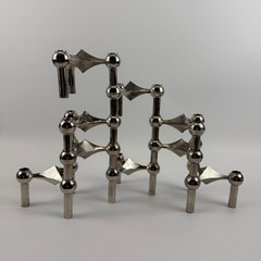 Stoff Nagel BMF Stacking Modular Chrome Candle Holders West Germany Lot of 9