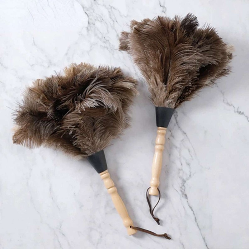2Pcs 16" Ostrich Feather Duster Durable Dust Collecting Cleaning Tool In Wool US gallery