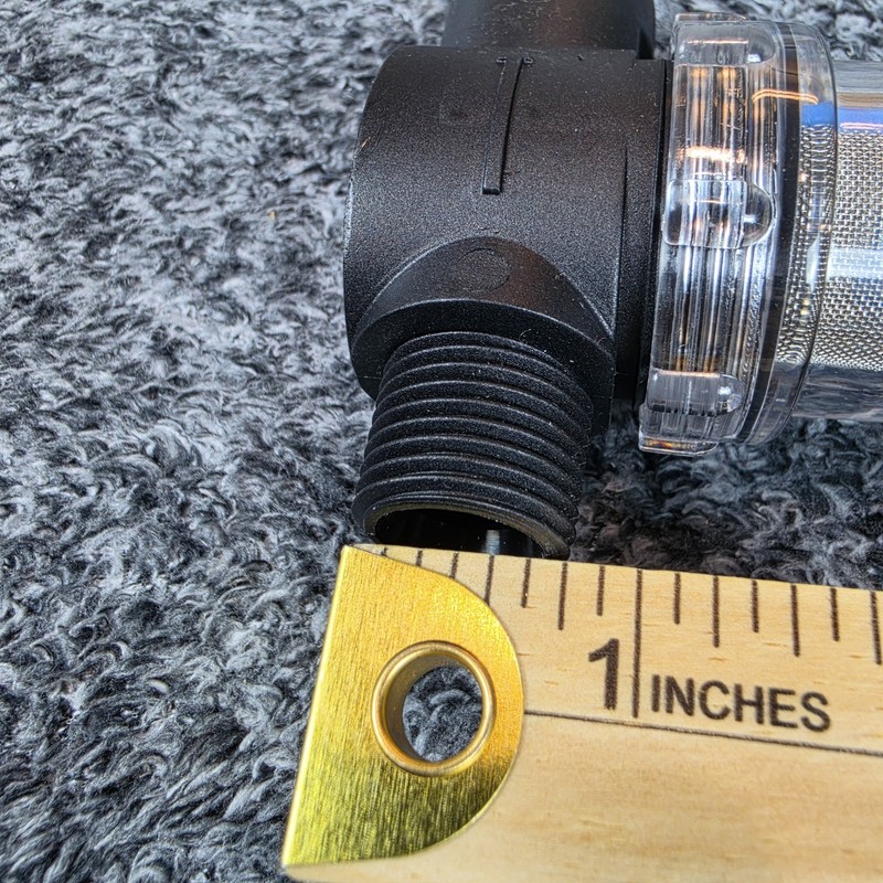 Garden Hose Inline Strainer Filter 50 Mesh w/ 90° Elbow Connector & Fittings Set gallery